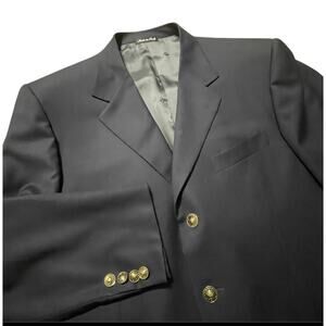 Pal Zileri Blazer Mens Size 43 R Navy Blue Crest Gold Buttons Jacket Italy Made